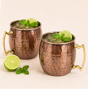 Juego de Tazas Moscow Mule de Cobre Puro Hechas a Mano de Primera Calidad, Acabado Martillado Antiguo, Taza de Cerveza con Asa de Latón para Bar y Regalos al por Mayor - Product Image 2