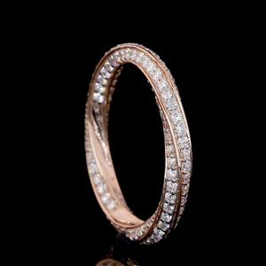 Anillo de Eternidad de Diamantes en Oro Rosa para Mujer, Corte Brillante Redondo, Anillo de Bodas - Product Image 1