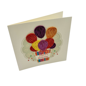 Colorful Quilling Card <b>Balloon</b> Birthday Card With Striped Basket And Red Bow Rectangle Quilled Card Cardstock Greeting Card - Product Image 3