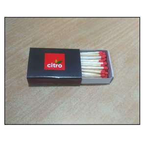 Allumettes de poche écologiques modernes et vintage, tête rouge, 40 bâtonnets, logo personnalisé imprimé, emballage en carton duplex blanc - Product Image 4