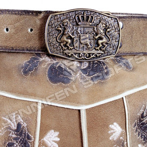 Pantalones Cortos de Gamuza Genuina para Hombre, Estilo Vintage, Tradicionales Bávaros, Bordados, para el Oktoberfest - Product Image 2