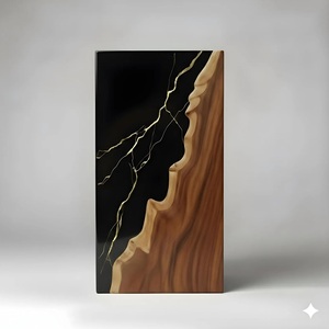 Luxury Black & Gold Resin Cremation Urn Modern Wood <b>Memorial</b> <b>Keepsake</b> Luxury Black & Gold Resin Cremation Urn Black & Gold Resin - Product Image 1