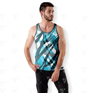 Débardeur imprimé personnalisé pour homme en polyester/coton, écologique, respirant, décontracté - Product Image 4