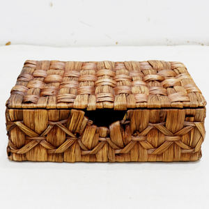 Eco Friendly Handmade <b>Seagrass</b> Woven <b>Storage</b> <b>Basket</b> with Lid, Multi Purpose Organizer for Gifts & Home Decor - Product Image 5