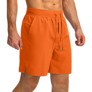 Men's Orange Quick Dry Bermuda <b>Shorts</b> With Drawstring Waist And Pockets Casual Fitness Workout Wear - Product Image 1