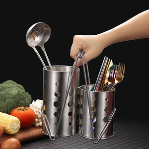 Soporte de acero inoxidable para cucharas y palillos de cocina al precio más bajo - Product Image 1