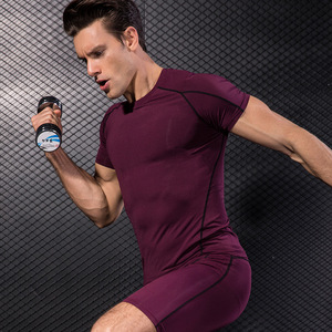 Sport T <b>Shirt</b> Quick Dry Muscle Fit <b>Compression</b> Spandex Sports <b>Compression</b> Long Short Sleeved Breathable Elastic <b>Men's</b> Fitness T - Product Image 4