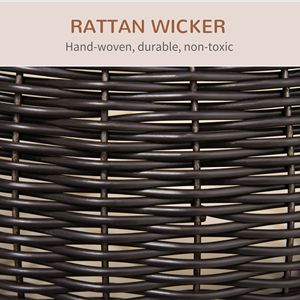 Cuccia per Gatti Rialzata da 27 Pollici, Girevole a Forma di Uovo, con Cuscino Spesso, Tappetino Naturale in Erba Intrecciata, Colore Caffè, Lavabile, per Cani e Gatti - Product Image 6