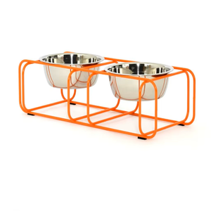 Modern Stylish <b>Cat</b> Bowl & <b>Feeder</b> Elevated Iron with Double Metal Wire Stand Unique Pet <b>Feeder</b> Design for Convenient Pets Feeding - Product Image 1