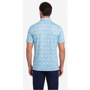 Camisa de Manga Corta para Hombre, Azul Claro, Estampada, Informal, Tejida, con Bolsillo, Antiarrugas, Transpirable, Corte Regular - Product Image 2