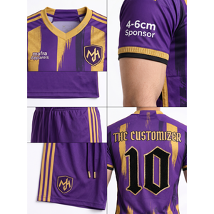 Maillot de sport en maille 100 % polyester sublimé personnalisé pour homme Imperial Grape – Kit de match de football authentique, vente en gros, OEM - Product Image 4