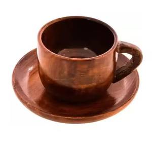 ชุดถ้วยกาแฟไม้ทำมือพร้อมจานรอง ถ้วยชาไม้เนื้อแข็งธรรมชาติ ขายส่ง - Product Image 3