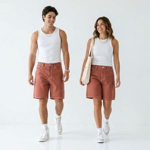 Shorts de Mezclilla Unisex con Corte Relajado y Tela Resistente para Actividades de Verano y Uso Diario - Product Image 3