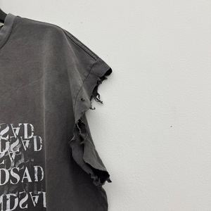 Camiseta sin mangas personalizada para hombre OEM, 100% algodón, estilo vintage, lavado ácido, camiseta desgastada, ropa urbana, impresión personalizada en serigrafía - Product Image 4
