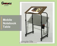 Desain baru meja Notebook putar meja Laptop dapat dipindah dengan roda meja komputer dengan roda