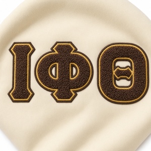 เสื้อสเวตเชิ้ตคอกลมแบบมีกระเป๋า Iota Phi Theta Neutral Chenille สำหรับผู้ชาย ปักลายตัวอักษรกรีก สวมใส่สบายๆ สไตล์ลำลอง สำหรับชมรมนักศึกษา - Product Image 6