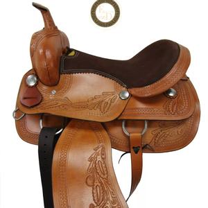 Selle de course de baril en cuir véritable de qualité supérieure Western DD fabriquée à la main légère confortable rodéo Performance équitation spectacle cheval - Product Image 1