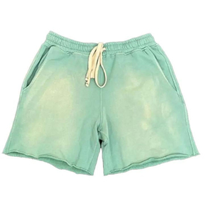 Shorts en laine vintage tendance pour hommes, taille haute, avec cordon de serrage, 100 % polyester, couleur unie, décontracté, streetwear, hip-hop, été, anti-UV - Product Image 5