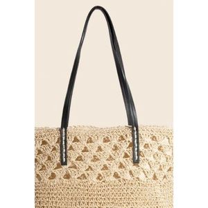 Bolso Tote Tejido Fame con Asa de Cuero Sintético, Bolso de Mano Elegante - Product Image 2