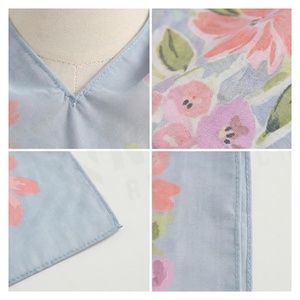 Women's <b>Square</b> <b>Silk</b> <b>Scarf</b> Floral Print Elegant Multi-Functional Fashion Accessory Spring Daily Wear - Product Image 4