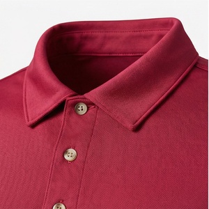 Polo Rojo de Manga Corta para Hombre, Tejido, Sólido, Casual, Corte Regular, Diseño con Botones - Product Image 4