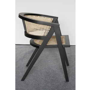 Chaise de salle à manger Kharisma en bois de mahogany massif et rotin, non pliable, pour la maison, la villa, l'appartement et l'hôtel - Product Image 2