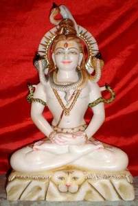 Belle statue de Shiva Ji en marbre blanc de Makrana, faite à la main, en position assise sur un trône, pour le culte et le bureau à domicile - Product Image 6