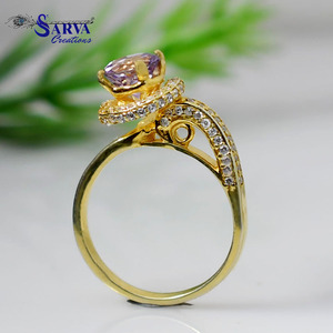 Anillo de Plata de Ley 925 con Amatista de Lujo, Chapado en Oro, con Circonitas Florales, Cristal Morado, Joyería de Compromiso, Regalo para Mujer - Product Image 4