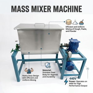 Mélangeur industriel robuste en acier inoxydable Micron India, moteur 440V 2000W, capacité 120KG, garantie 1 an pour l'alimentation et les produits chimiques - Product Image 5