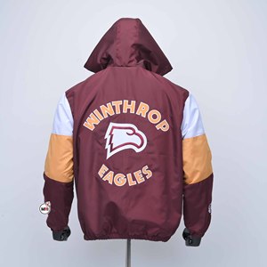 Winthrop Mens Color Blocking Hooded <b>Racer</b> <b>Jacket</b> Quarter Zip Windproof Sporty Style Autumn Outerwear Regular Fit Polyester - Product Image 2