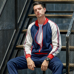 Low Price Men's Zipper-<b>Up</b> Waterproof Eco-Friendly Breathable Nylon/Cotton Winter Sport Tracksuit Training Embroidered ODM - Product Image 2