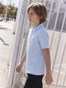 Chemise polo d'uniforme scolaire à manches courtes personnalisée, logo brodé, pour garçons, été - Product Image 5