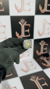 Anillos de Plata de Ley 925 con Diseño Cuadrado en Relieve Estilo Hip Hop, Anillos de Dedo con Moissanita Brillante para Hombre, con un Diseño de Lujo - Product Image 5