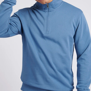 Sweat-shirts à col zippé pour hommes sur mesure, fabriqués avec un tissu 100% coton de haute qualité pour les acheteurs en gros - Product Image 4