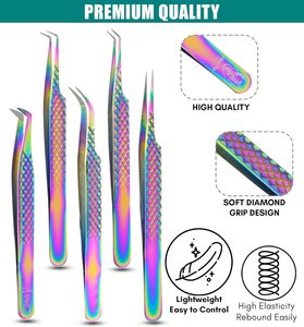 แหนบสำหรับต่อขนตาขนาด75 90องศาใหม่แหนบปลายดัดขนตาโลโก้แบบกำหนดเอง - Product Image 4