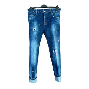 Trendy Edge Look Logotipo de marca personalizado Jeans ajustados rasgados desgastados Parches negros descoloridos de moda Pantalones de mezclilla lavados Hombres Bangladesh - Product Image 5