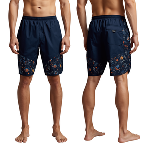 Shorts en nylon pour homme avec motif Midnight Orbit et caractéristiques premium pour un style de vie actif - Product Image 3