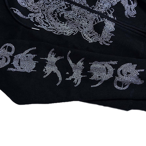 Quick Dry Breathable Men's Rhinestone Hoodies Best Manufacture Men's Clothing Cotton <b>Blended</b> Rhinestone Hoodies For Winter - Product Image 4