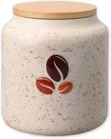 Ceramic Storage Jars With Wooden Lids Tea Coffee Sugar Country Style Airtight Kitchen Containers