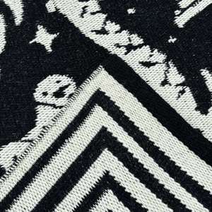 Grand tapis artisanal en laine de 6x9 pieds, noir, blanc, motif animal, Dhurrie, laine et coton, pour le salon et la chambre à coucher - Product Image 6