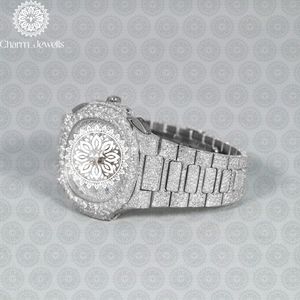 Montre de Luxe Charm Jewells en Acier Inoxydable, Boîtier 40mm, Verre Mécanique Lumineux, Style Hip Hop Élégant, Bracelet Unisexe 20mm, Étanchéité 10 Bar - Product Image 1