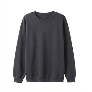 เสื้อสเวตเชิ้ตผู้ชาย VELA EQUINOX คอกลม ผ้าเฟรนช์เทอร์รี่ 100% คอตตอน ทรงโอเวอร์ไซส์ สไตล์วินเทจ ระบายอากาศได้ดี สีเขียวล้วน ลำลอง แขนยาว - Product Image 3