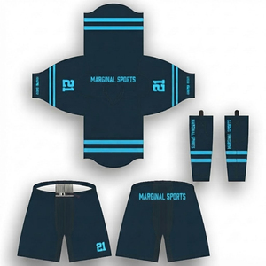 Ensemble d'uniformes de hockey sur glace vierges OEM de qualité supérieure, personnalisables, brodés, écologiques, respirants, à séchage rapide, 100 % polyester - Product Image 5