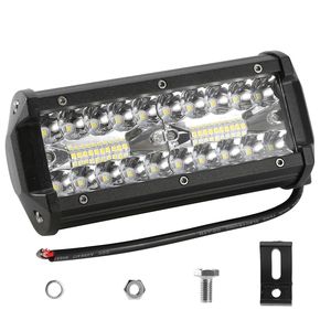 Barra de Luz LED de 120W y 12000LM, Luces de Trabajo de 7 Pulgadas para Todoterreno y Jeep, IP67 Impermeable, Luz Antiniebla, Haz de Luz Amplio, Iluminación Exterior para Automóviles - Product Image 1