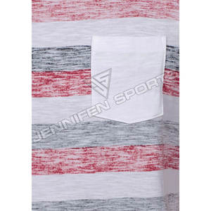 เสื้อยืดคอกลมคุณภาพสูง ผ้าฝ้าย 100% ลายทาง สำหรับผู้ชาย ทรงปกติ น้ำหนักเบา แห้งเร็ว ระบายอากาศได้ดี มีไซส์ใหญ่ - Product Image 3