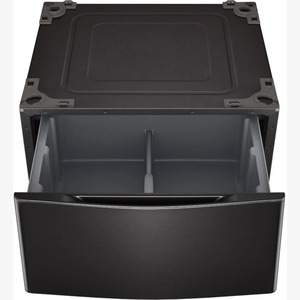 Quality New Side-by-Side on Storage Drawer Pedestal Front Load <b>Washer</b> and Electric Dryer Set in Black Steel - Product Image 3