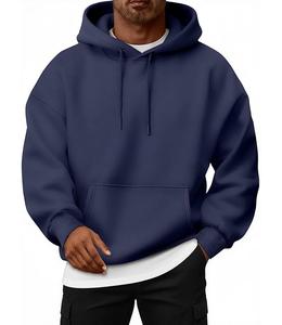 Nueva Colección Sudadera con Capucha para Hombre, 100% Algodón, Forrada, Manga Larga, Cuello Caído, Color Sólido, Cómoda, Tallas Grandes, Personalizable - Product Image 1