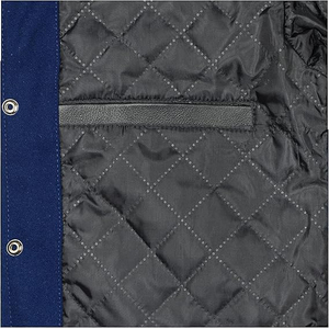 Satin <b>Lined</b> Bomber Jacket Men Wool Polyester Blend Smooth Interior Baseball College Luxury Finish Comfortable Spring Layer <b>Coat</b> - Product Image 3