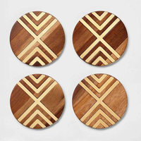Sous-verre en bambou artisanal indien, écologique et contemporain, épaisseur personnalisable pour table, vente en gros