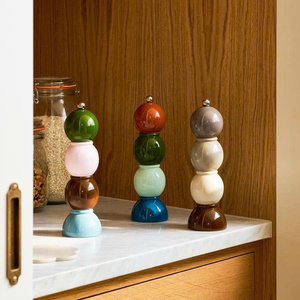 Decorative Wooden <b>Pepper</b> <b>Grinder</b> Refillable Spice <b>Grinder</b> Premium Lacquer <b>Pepper</b> Mill Adjustable Kitchen OEM ODM Wholesale - Product Image 6